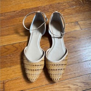 Woven point toe flats